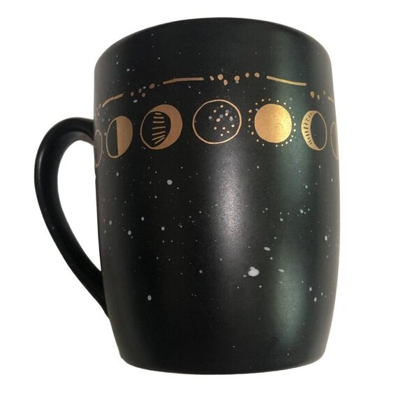 Stay Wild Moon Child Procession of the Moon 12 oz Black Gold Ceramic Mug Coffee - Picture 4 of 7